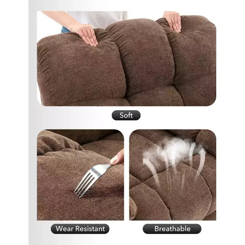 Rocker Chair for Adults, Overstuffed Large Manual Recliner Glider, Nursery Rocking Chairs, Comfy Soft Fabric Living Room