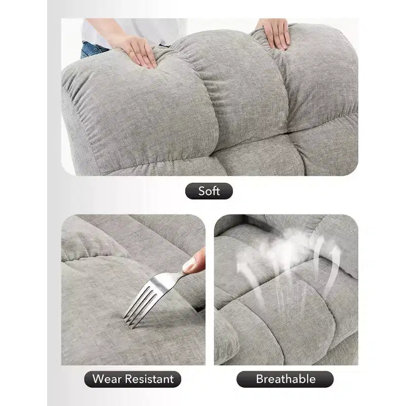 Rocker Chair for Adults, Overstuffed Large Manual Recliner Glider, Nursery Rocking Chairs, Comfy Soft Fabric Living Room