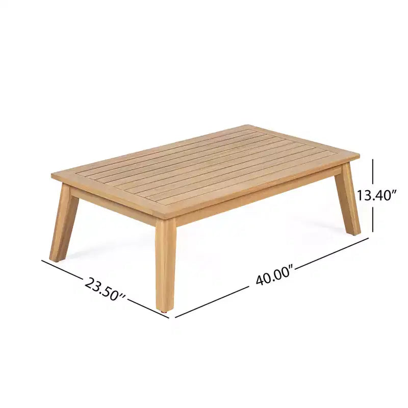 Set de patio de madera de acacia de 4 piezas Christopher Knight Home Edith con diseño de listones