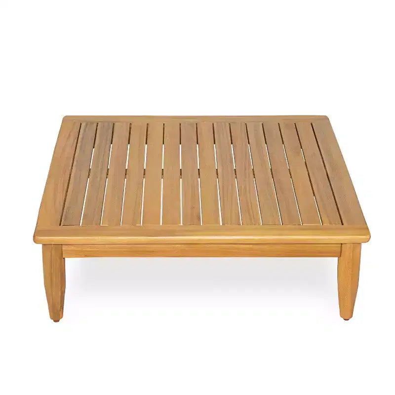 Christopher Knight Home Sacova - Juego de asientos en forma de V de madera de acacia para exteriores, estructura con acabado de teca y cojines beige
