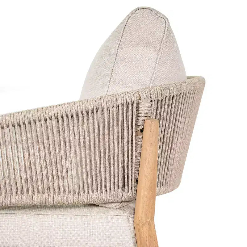 Christopher Knight Home Zill - Juego moderno de 4 piezas para patio con estructura de madera de acacia, asientos de cuerda tejida y mesa de centro con listones