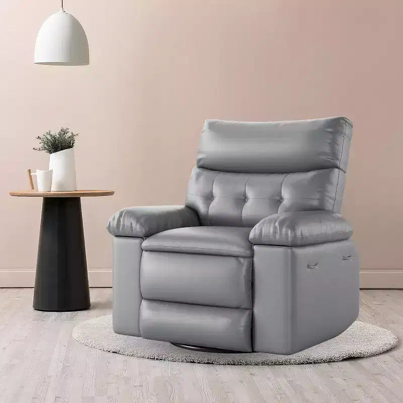 Acekool Power Recliner Chair with Heat & Massage, Swivel Rocker, USB Port, Cup Holders, Side Pockets, Extra-Wide Seat, Living Room