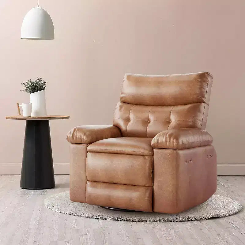Acekool Power Recliner Chair with Heat & Massage, Swivel Rocker, USB Port, Cup Holders, Side Pockets, Extra-Wide Seat, Living Room