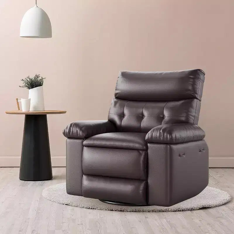 Acekool Power Recliner Chair with Heat & Massage, Swivel Rocker, USB Port, Cup Holders, Side Pockets, Extra-Wide Seat, Living Room