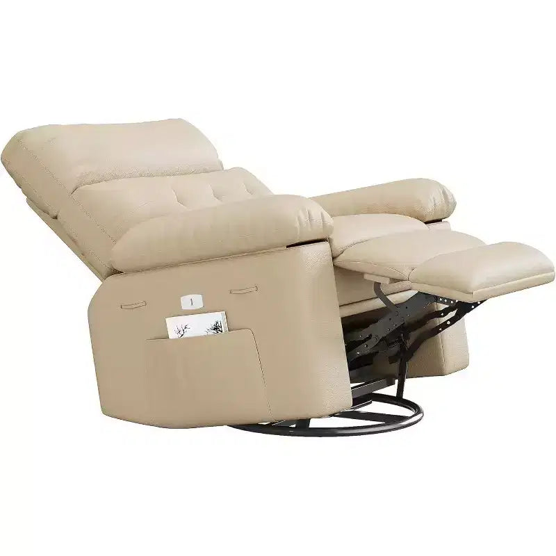 Fauteuil inclinable électrique Acekool avec fonctions de chauffage et de massage, pivotant et à bascule, port USB, porte-gobelets, poches latérales, siège extra-large, pour salon