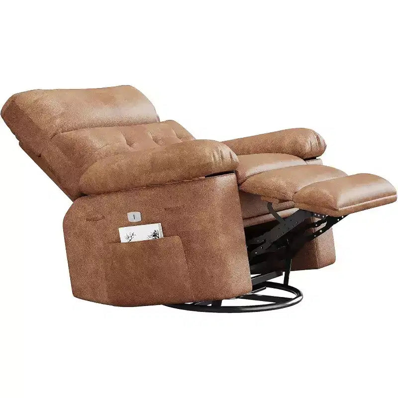 Fauteuil inclinable électrique Acekool avec fonctions de chauffage et de massage, pivotant et à bascule, port USB, porte-gobelets, poches latérales, siège extra-large, pour salon