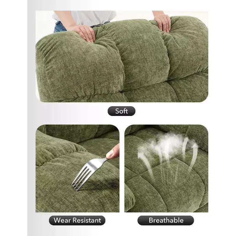 Acekool Rocking Recliner Chair, Swivel Upholstered Glider with Deep Seat and Side Pockets for Living Room or Bedroom