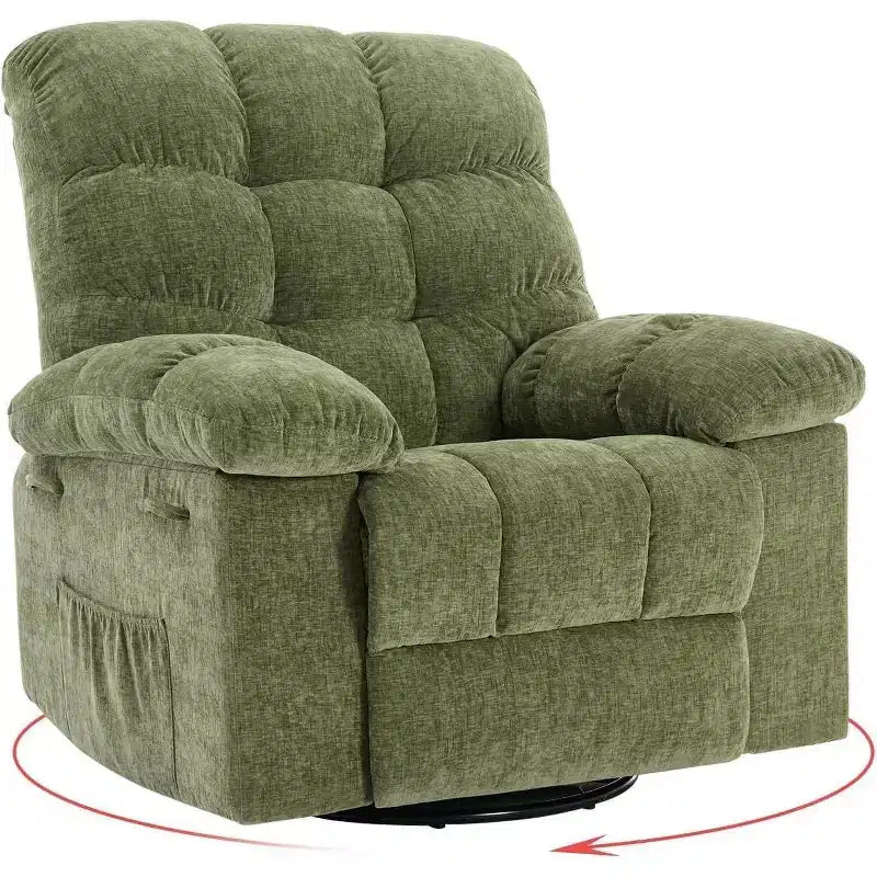 Acekool Rocking Recliner Chair, Swivel Upholstered Glider with Deep Seat and Side Pockets for Living Room or Bedroom