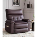 Acekool Oversized Manual Recliner Chair, Faux Leather Armchair with Thick Cushion for Living Room & Bedroom, Spacious Lazy Comfort