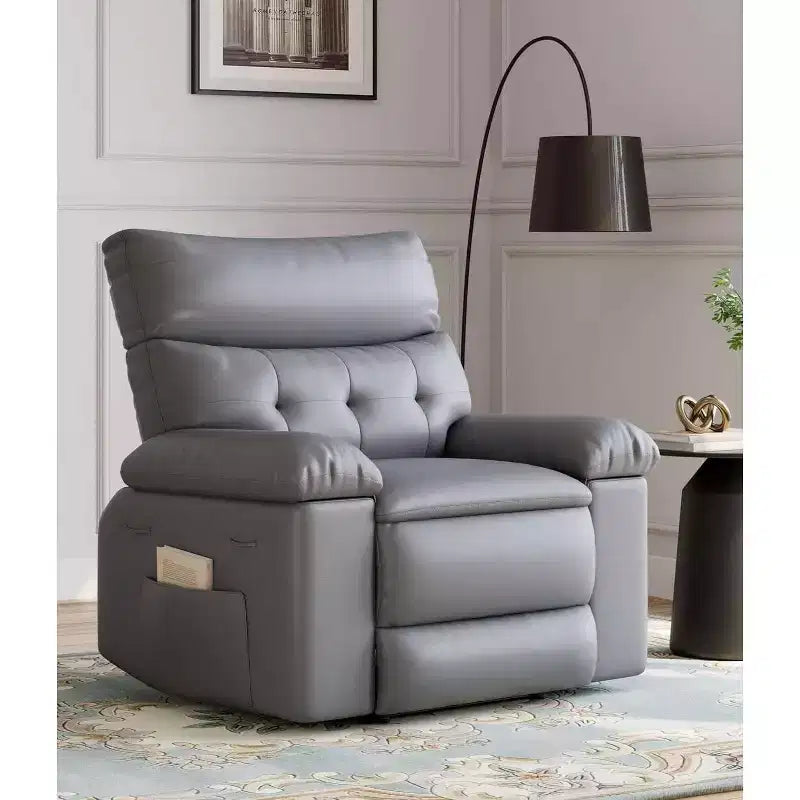Acekool Sillón reclinable manual extragrande, sillón de piel sintética con cojín grueso para sala de estar y dormitorio, Lazy Comfort espacioso