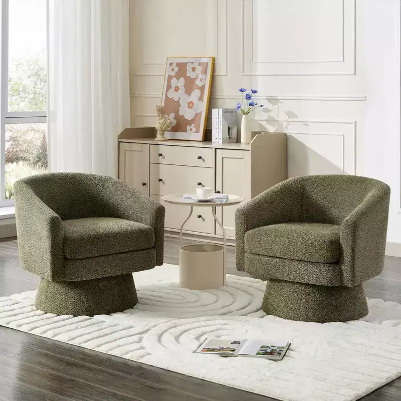Swivel Accent Chair, 360 Chenille Swivel Lounge Reading Chair,Modern Single Sofa Lounge Armchair Club Chair with Storage Space