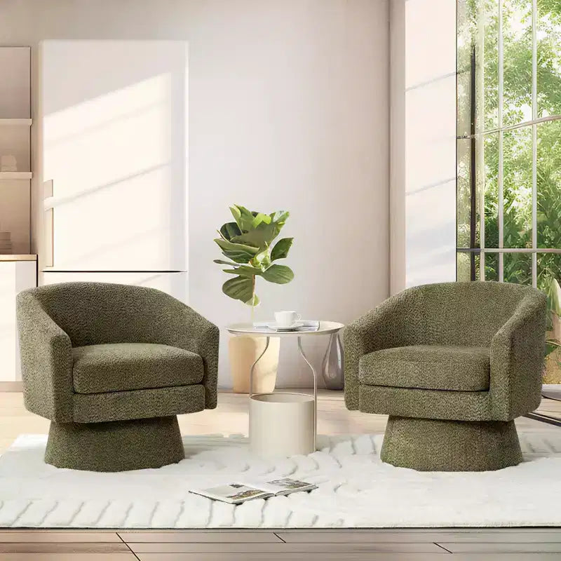 Swivel Accent Chair, 360 Chenille Swivel Lounge Reading Chair,Modern Single Sofa Lounge Armchair Club Chair with Storage Space