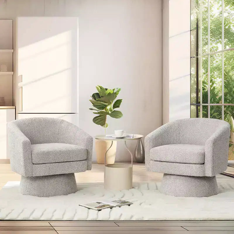 Swivel Accent Chair, 360 Chenille Swivel Lounge Reading Chair,Modern Single Sofa Lounge Armchair Club Chair with Storage Space