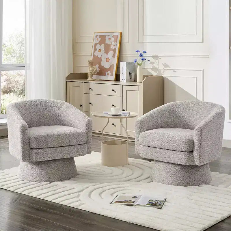 Swivel Accent Chair, 360 Chenille Swivel Lounge Reading Chair,Modern Single Sofa Lounge Armchair Club Chair with Storage Space