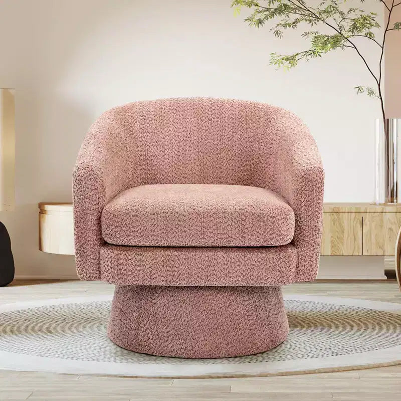 Swivel Accent Chair, 360 Chenille Swivel Lounge Reading Chair,Modern Single Sofa Lounge Armchair Club Chair with Storage Space