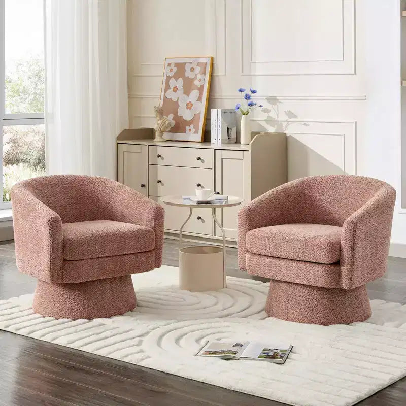 Swivel Accent Chair, 360 Chenille Swivel Lounge Reading Chair,Modern Single Sofa Lounge Armchair Club Chair with Storage Space