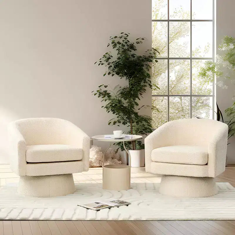 Swivel Accent Chair, 360 Chenille Swivel Lounge Reading Chair,Modern Single Sofa Lounge Armchair Club Chair with Storage Space
