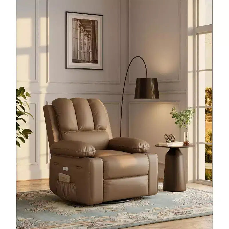 Acekool Power Recliner sofawith Massage, Swivel Rocker, USB Port, Cup Holders, Side Pockets, Extra-Wide Seat, Living Room