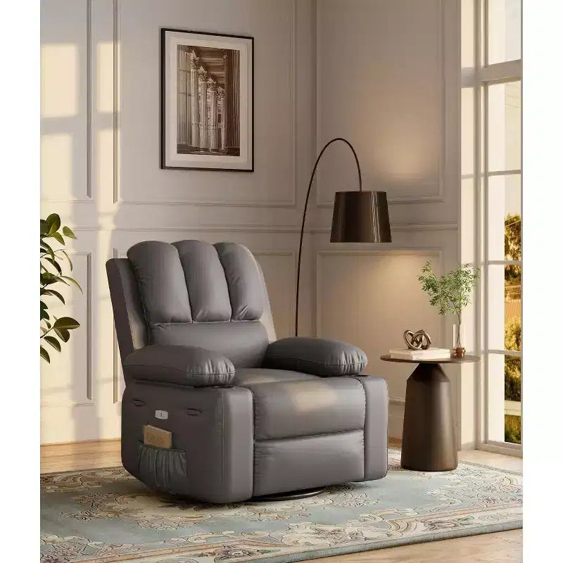 Acekool Power Recliner sofawith Massage, Swivel Rocker, USB Port, Cup Holders, Side Pockets, Extra-Wide Seat, Living Room