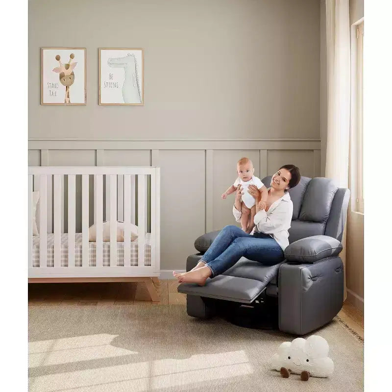 Acekool Power Recliner sofawith Massage, Swivel Rocker, USB Port, Cup Holders, Side Pockets, Extra-Wide Seat, Living Room