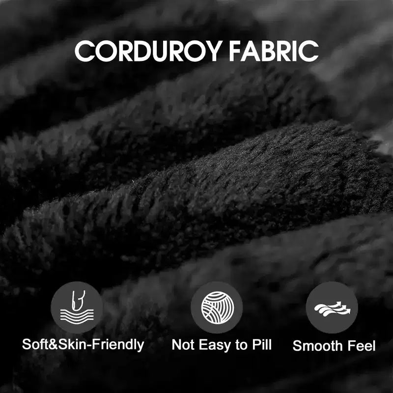 118.2 Blue Corduroy Fabric DIY Combination Cloud Sofa Deep Seat Couches with 2 Ottomans Double-layer design Removable Cushion No Assembly