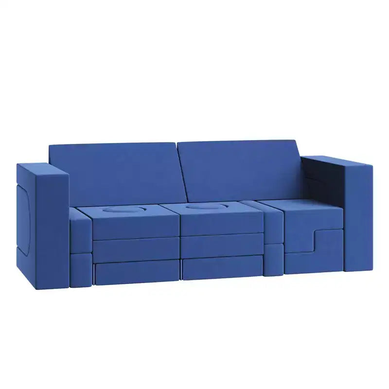 22PCS Modular Play Couch, Climbing and Crawl Foam Play Set Washable Velvet Sectional Sofa, Convertible Foam Climbing Sofa, Foam Floor Chair