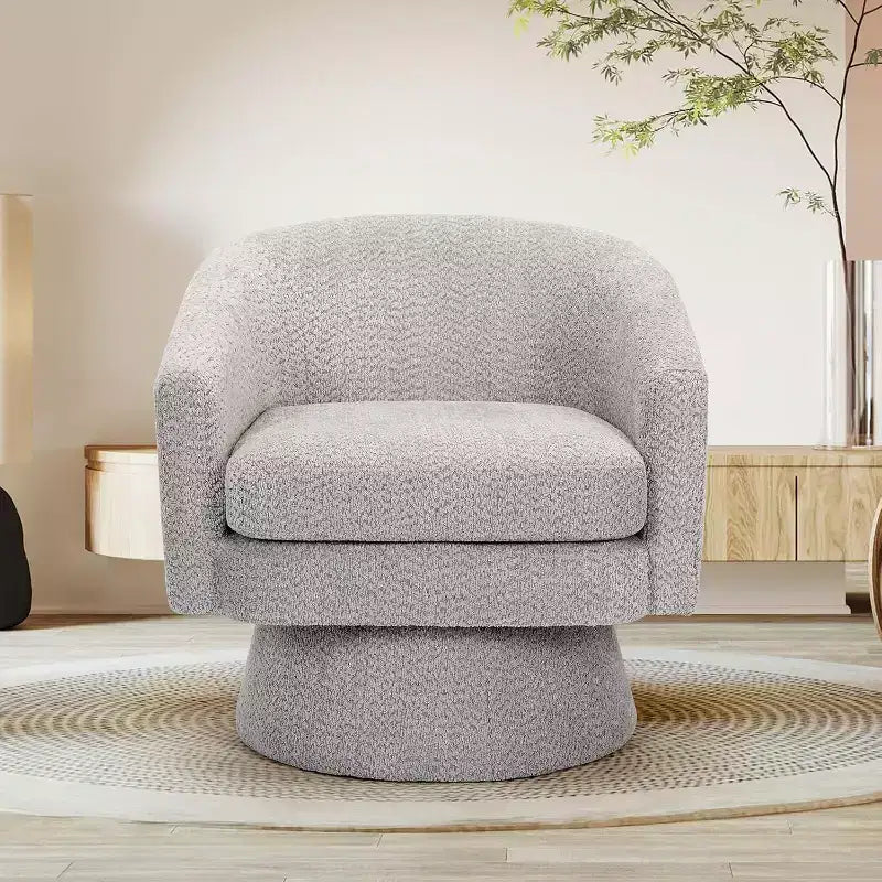 Swivel Accent Chair, 360 Chenille Swivel Lounge Reading Chair, Modern Single Sofa Lounge Armchair w/Storage Space for Living Room Bedroom