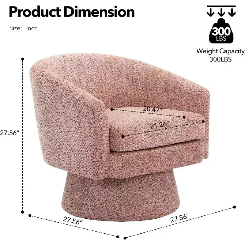 Swivel Accent Chair, 360 Chenille Swivel Lounge Reading Chair, Modern Single Sofa Lounge Armchair w/Storage Space for Living Room Bedroom