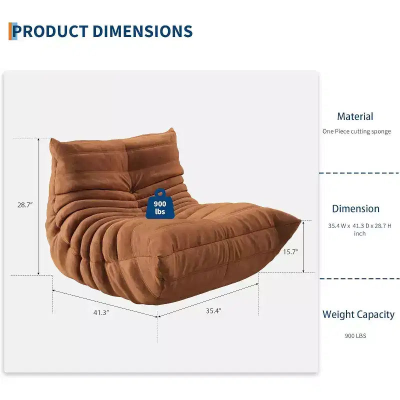 Modular Sectional Sofa, Bean Bag Couch with Deep Seat,Upholstered Couches for Living Room Bedroom,Bedroom,Apartment