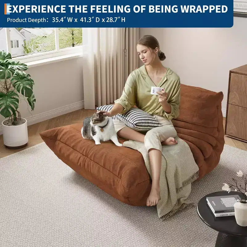 Modular Sectional Sofa, Bean Bag Couch with Deep Seat,Upholstered Couches for Living Room Bedroom,Bedroom,Apartment