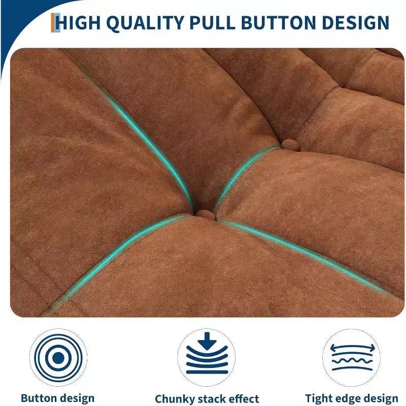 Modular Sectional Sofa, Bean Bag Couch with Deep Seat,Upholstered Couches for Living Room Bedroom,Bedroom,Apartment