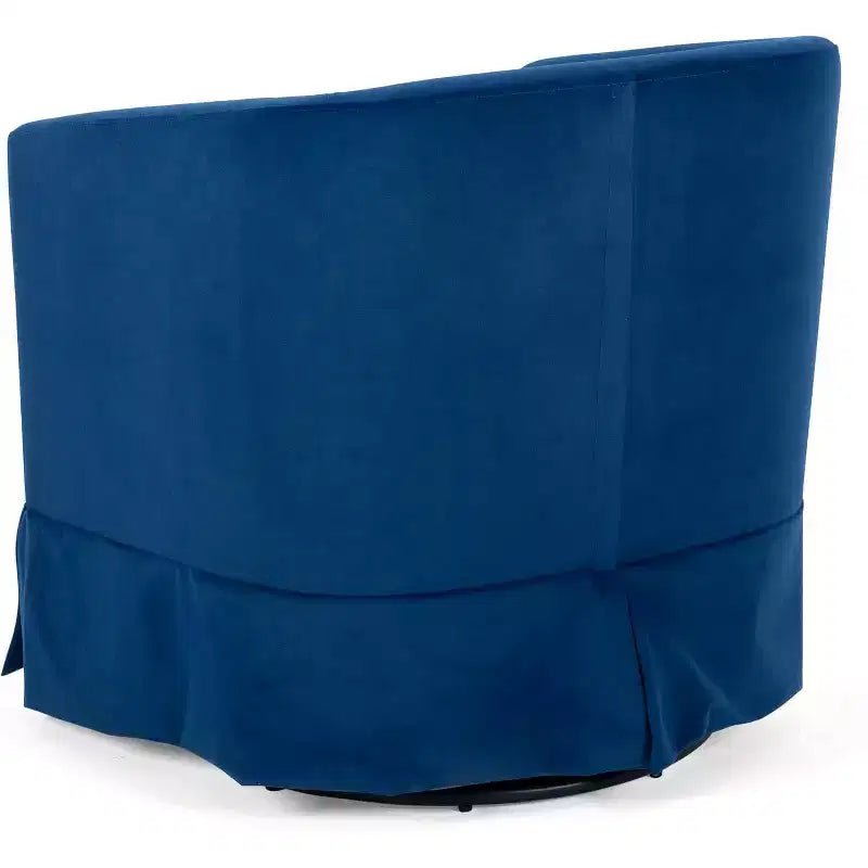 Acekool 27 Modern Swivel Chair, 360 Upholstered Sofa Chair with Plush Sponge Backrest and Wood Frame for Bedroom or Living Room, Blue