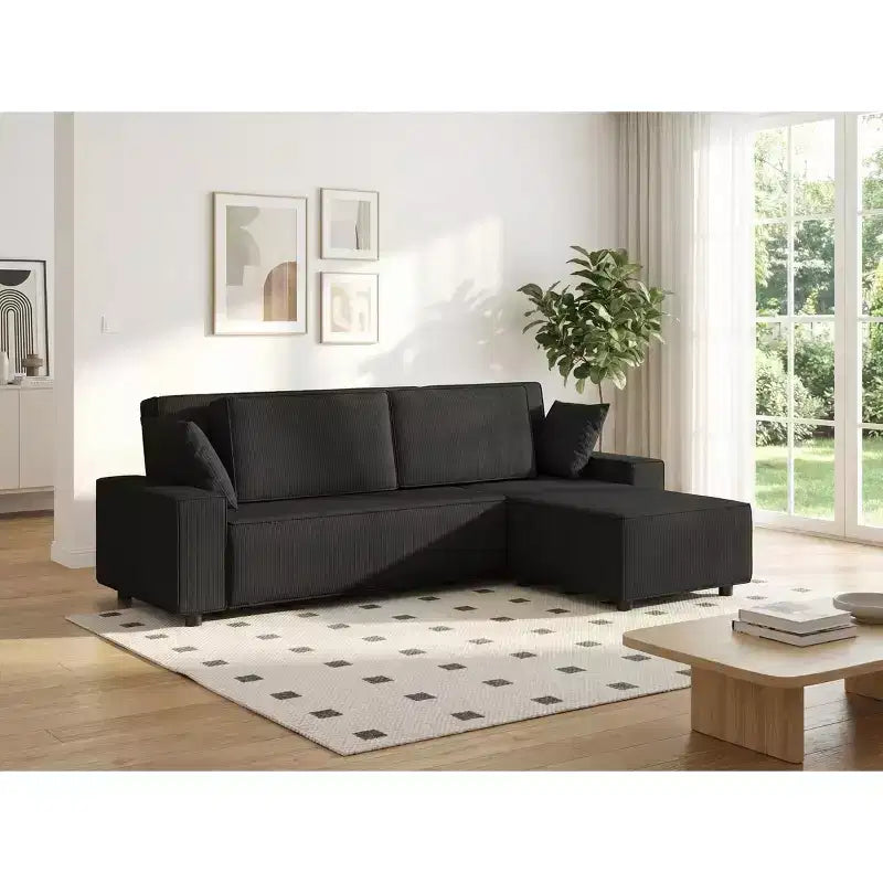 96 Oversized L-Shape Sectional Couch with Chaise, Modern Minimalist Modular Deep Seat Couch for Living Room