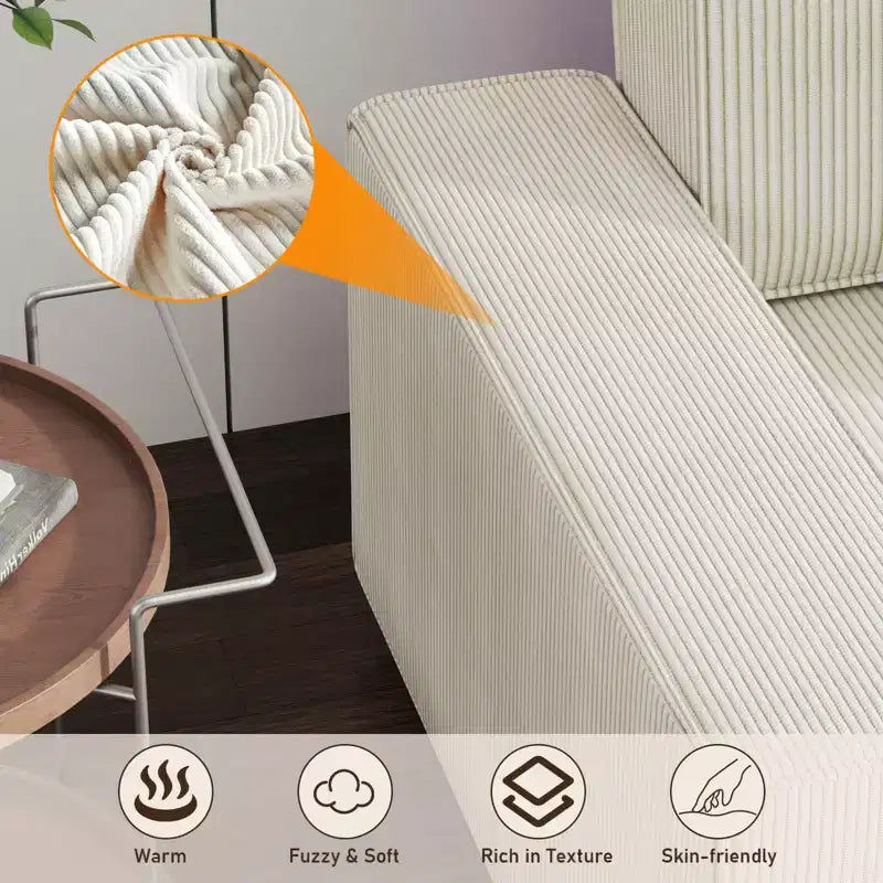 96 Oversized L-Shape Sectional Couch with Chaise, Modern Minimalist Modular Deep Seat Couch for Living Room