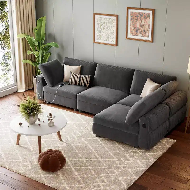 Oversized Modular Sectional Sofa, L Shaped Sectional Couches for Living Room, 104 inch Width, 4 Seat Modular Sofa