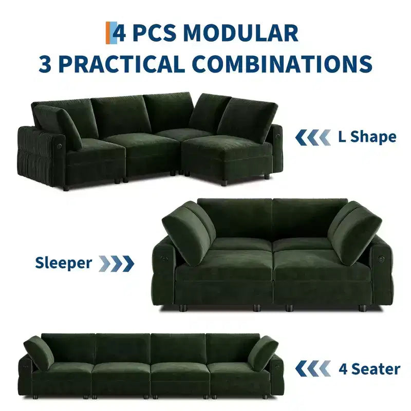 Oversized Modular Sectional Sofa, L Shaped Sectional Couches for Living Room, 104 inch Width, 4 Seat Modular Sofa