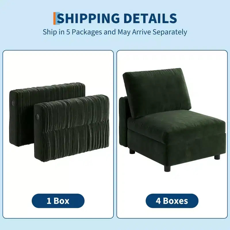 Oversized Modular Sectional Sofa, L Shaped Sectional Couches for Living Room, 104 inch Width, 4 Seat Modular Sofa