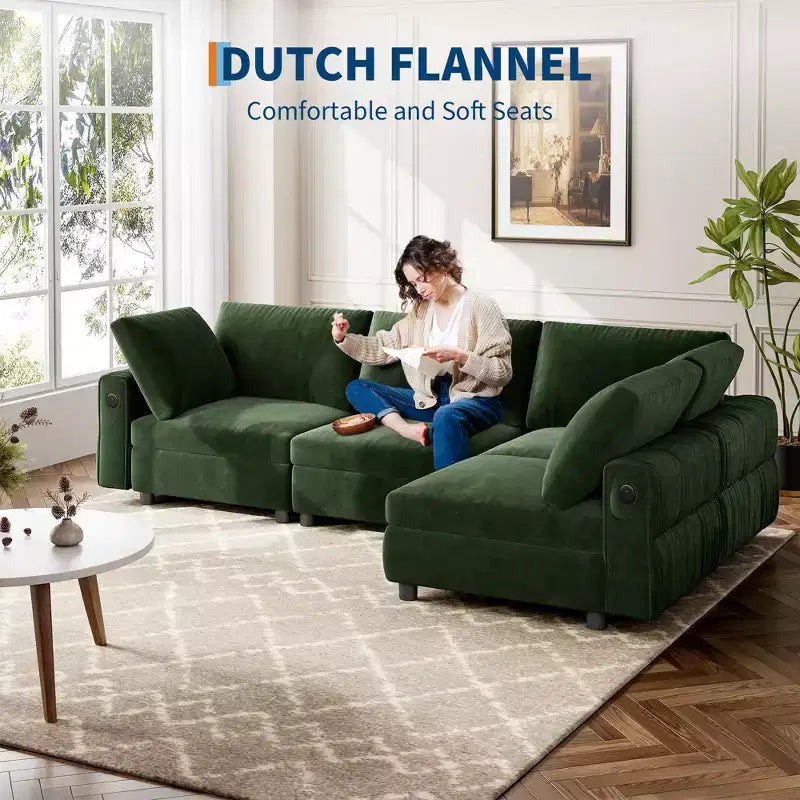 Oversized Modular Sectional Sofa, L Shaped Sectional Couches for Living Room, 104 inch Width, 4 Seat Modular Sofa