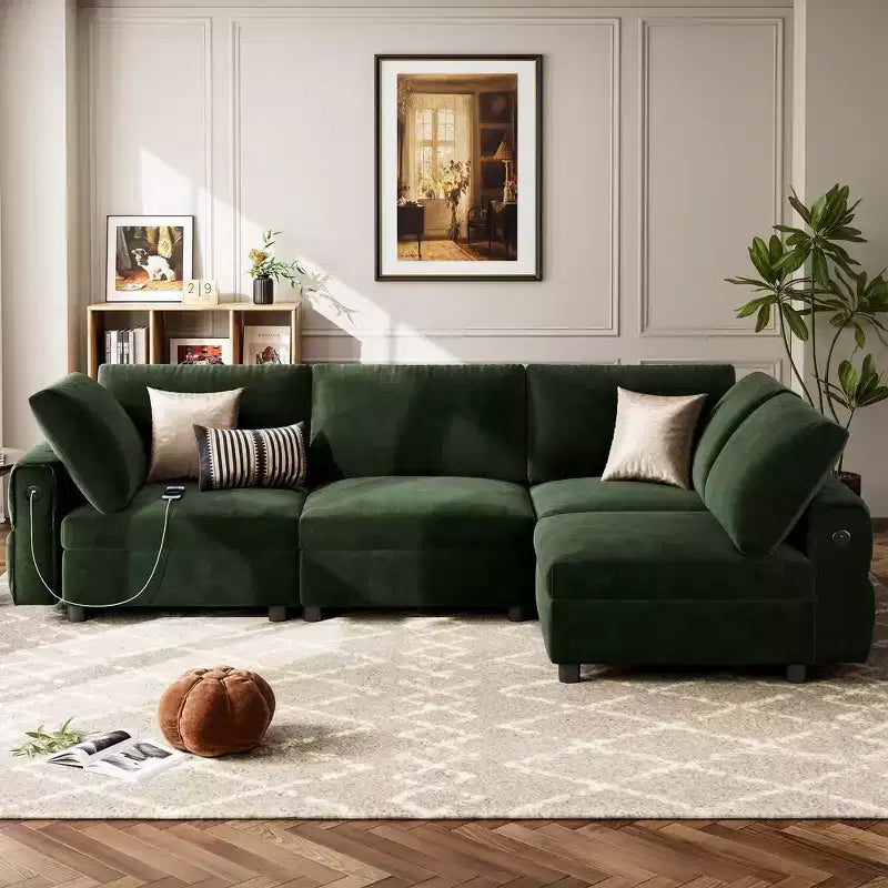 Oversized Modular Sectional Sofa, L Shaped Sectional Couches for Living Room, 104 inch Width, 4 Seat Modular Sofa