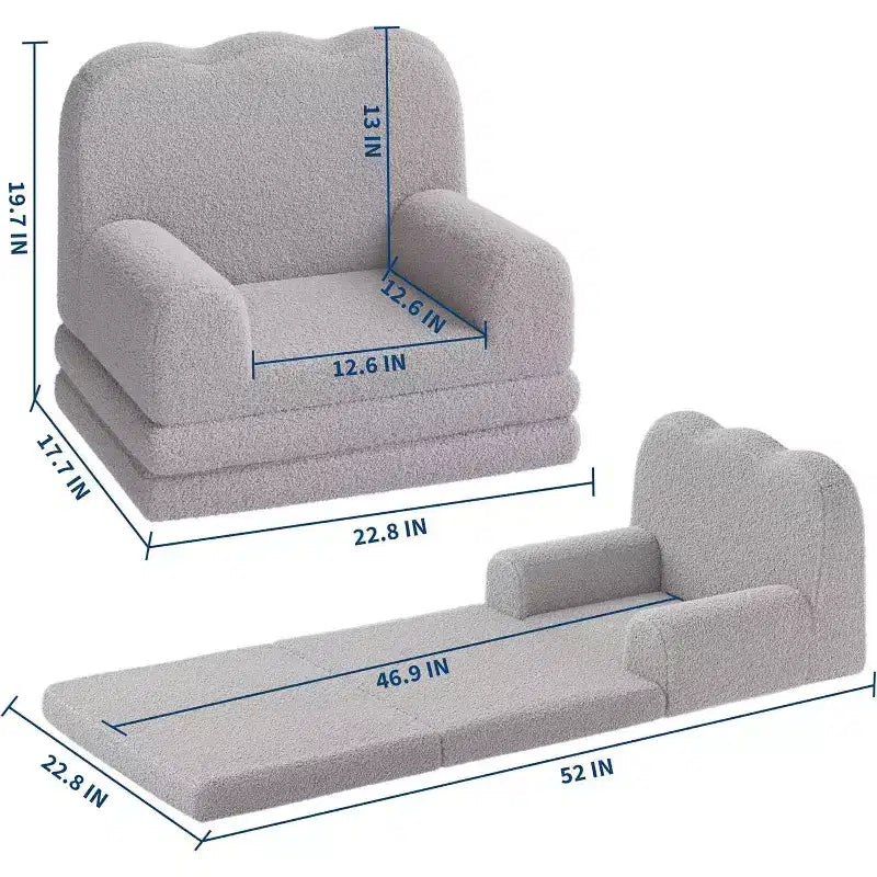 COZONY 2-in-1 Convertible Couch, Large Toddler Sofa/Lounger