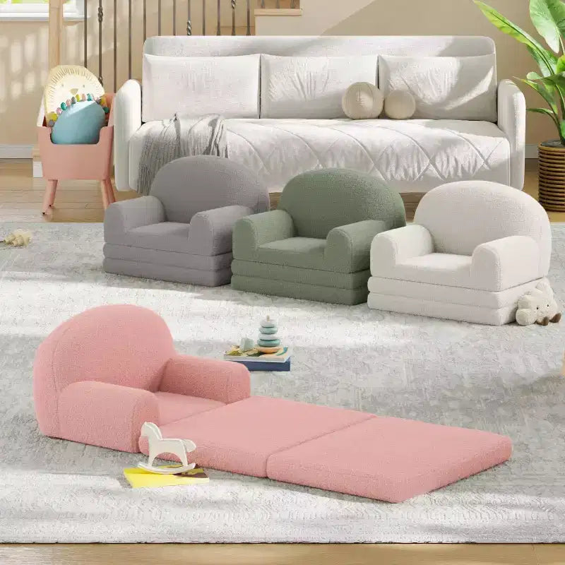 COZONY 2-in-1 Couch, Foldable Toddler Sofa to Lounger, Foam Chair
