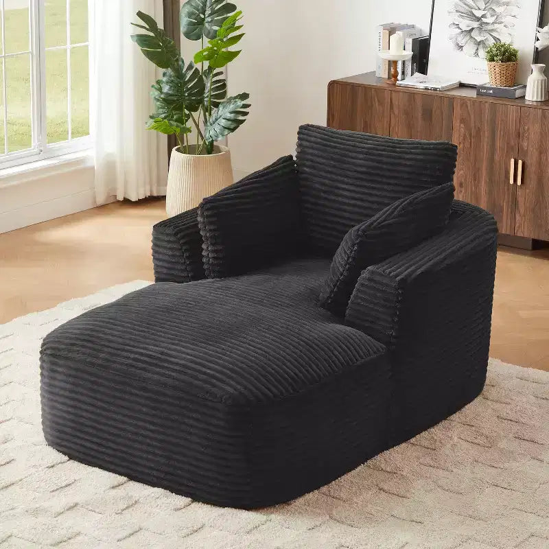 Single Full-compressed Sofa, Ultra Soft Coarse Grain Corduroy Recliner, Sleeper Couch with Seat Cushion with Spring Wrap, No Assembly