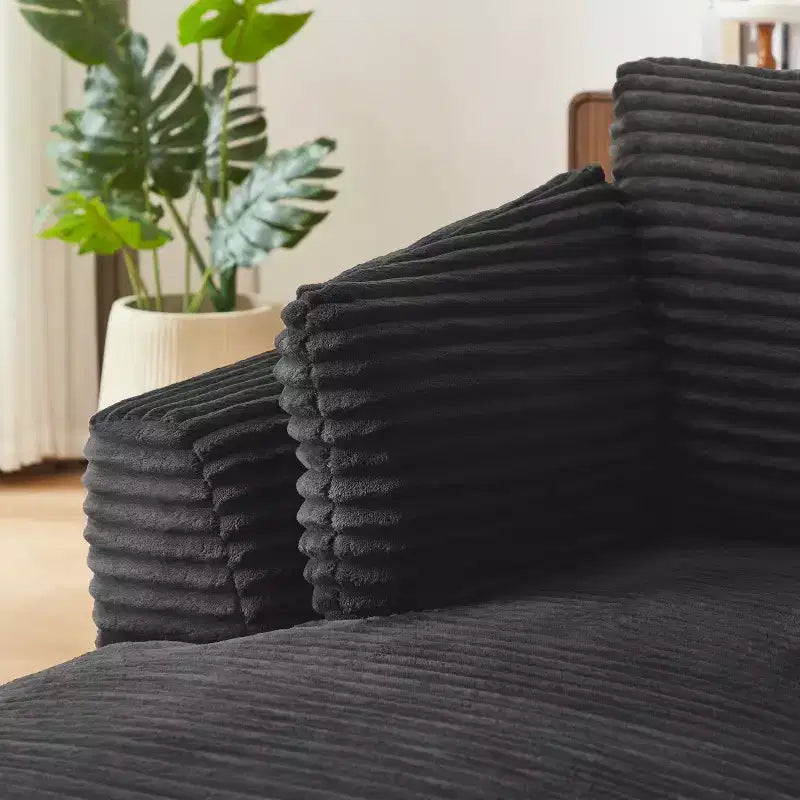 Single Full-compressed Sofa, Ultra Soft Coarse Grain Corduroy Recliner, Sleeper Couch with Seat Cushion with Spring Wrap, No Assembly