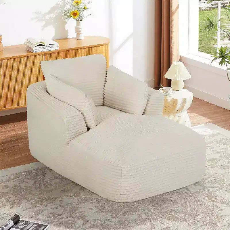 Single Full-compressed Sofa, Ultra Soft Coarse Grain Corduroy Recliner, Sleeper Couch with Seat Cushion with Spring Wrap, No Assembly