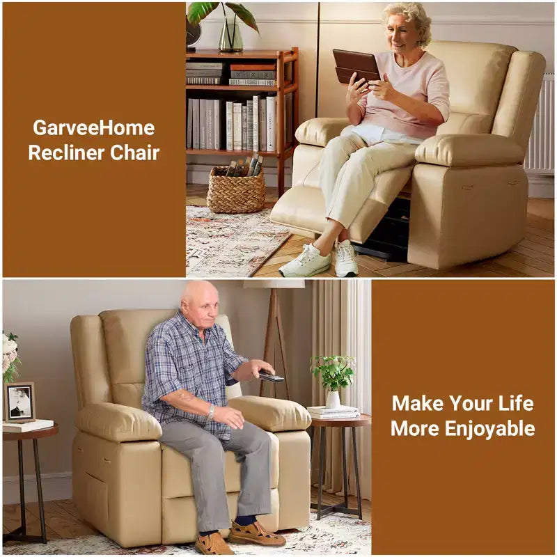 Oversized Wide Power Lift Recliner Chair,Heat and Massage, Adjustable Back and Legs,PU Leather for The Elderly and People with Mobility impaired