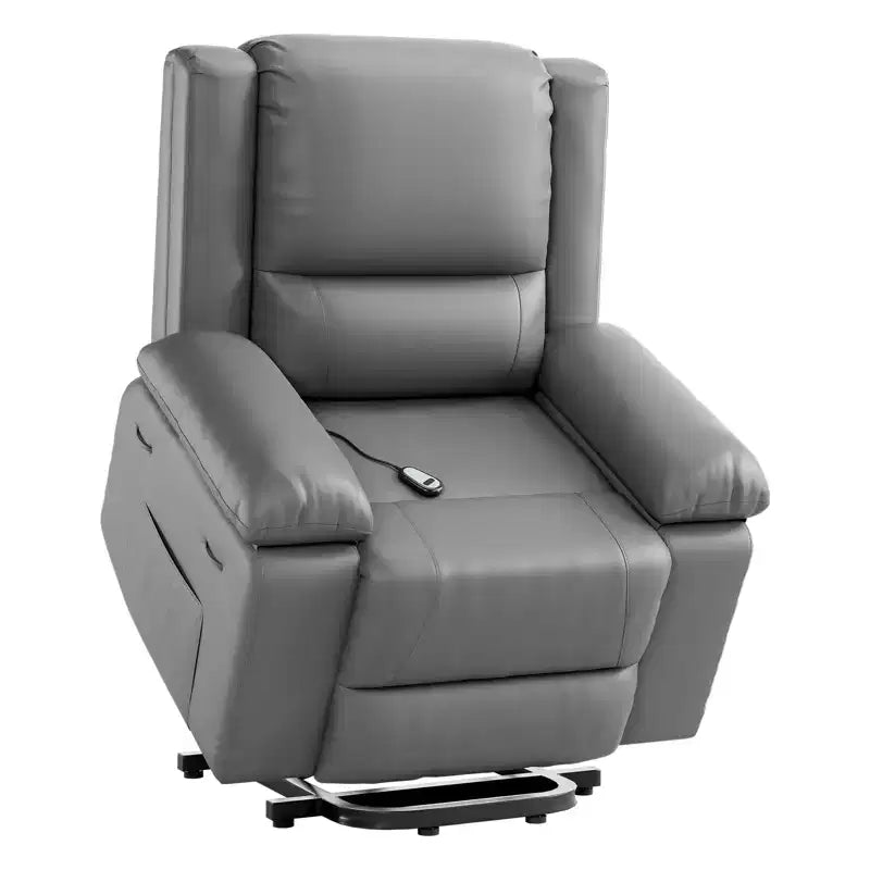 Sillón reclinable elevador eléctrico ancho de tamaño extragrande, con calor y masaje, respaldo y piernas ajustables, cuero PU para personas mayores y personas con movilidad reducida