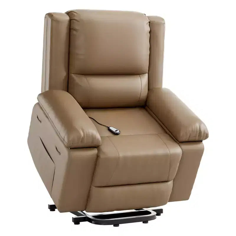 Sillón reclinable elevador eléctrico ancho de tamaño extragrande, con calor y masaje, respaldo y piernas ajustables, cuero PU para personas mayores y personas con movilidad reducida