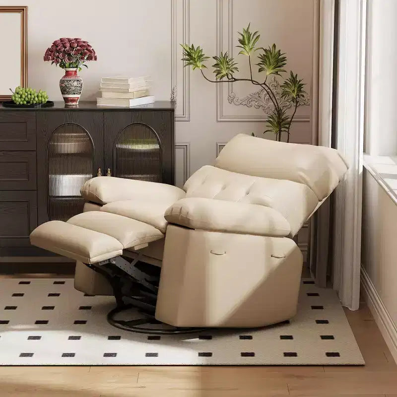 Oversized Recliner Chair,Manual Recliner Chair with 1.5X Sponge Filling and Side Pocket,Easy Recline System,Faux Leather Adult Reclining Sofa Chair