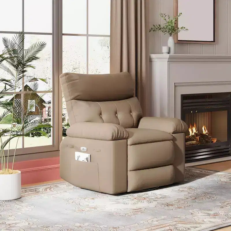 Oversized Recliner Chair,Manual Recliner Chair with 1.5X Sponge Filling and Side Pocket,Easy Recline System,Faux Leather Adult Reclining Sofa Chair