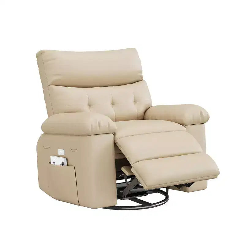 Oversized Recliner Chair,Manual Recliner Chair with 1.5X Sponge Filling and Side Pocket,Easy Recline System,Faux Leather Adult Reclining Sofa Chair